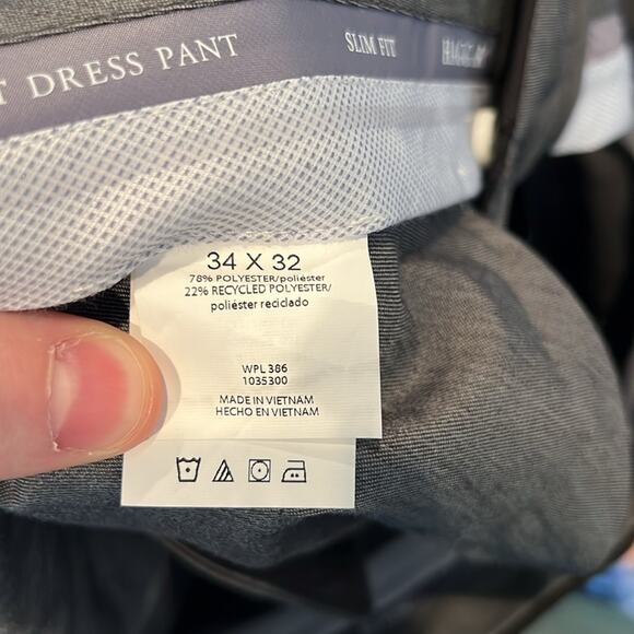 Haggar Men's Wrinkle Free Slim Fit Dress Pant 34x32 - Picture 7 of 9